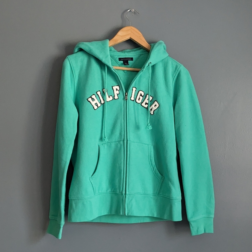 Tommy Hilfiger mint green heavyweight medium hoodie jacket